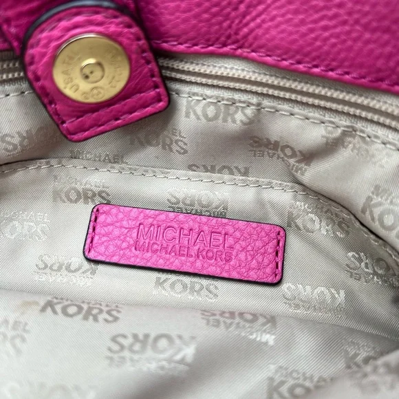 Michael Kors Hamilton Grommet Satchel Hot Pink Leather w/ Dust Bag - Picture 9 of 16